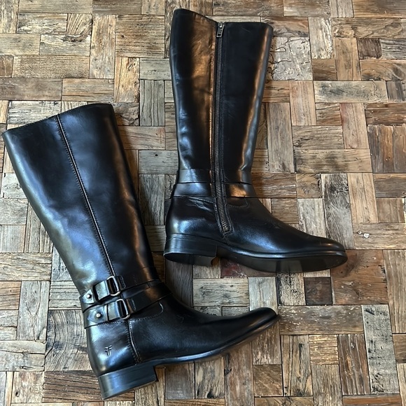 Frye Women’s Christie Strap Tall Black Boot - Picture 1 of 14